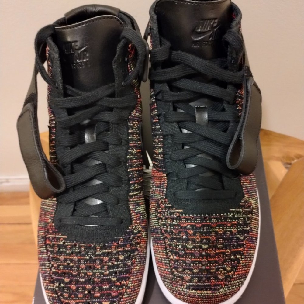 Nike Air Force 1 Ultra Flyknit Mid 817420-002 - Multi-Color Black - Size Men 10 - Picture 2 of 9